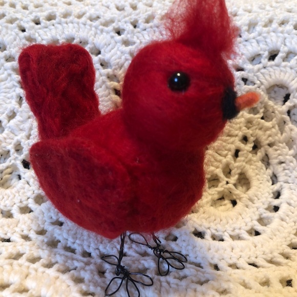 Handmade Needle Felted cardinal songbird - Picture 9 of 13